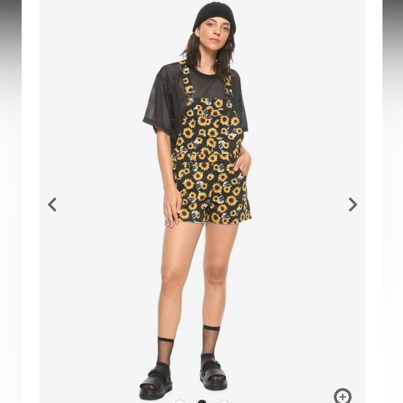 HT Denim Sunflowers & Skulls Shortalls - Picture 2 of 11